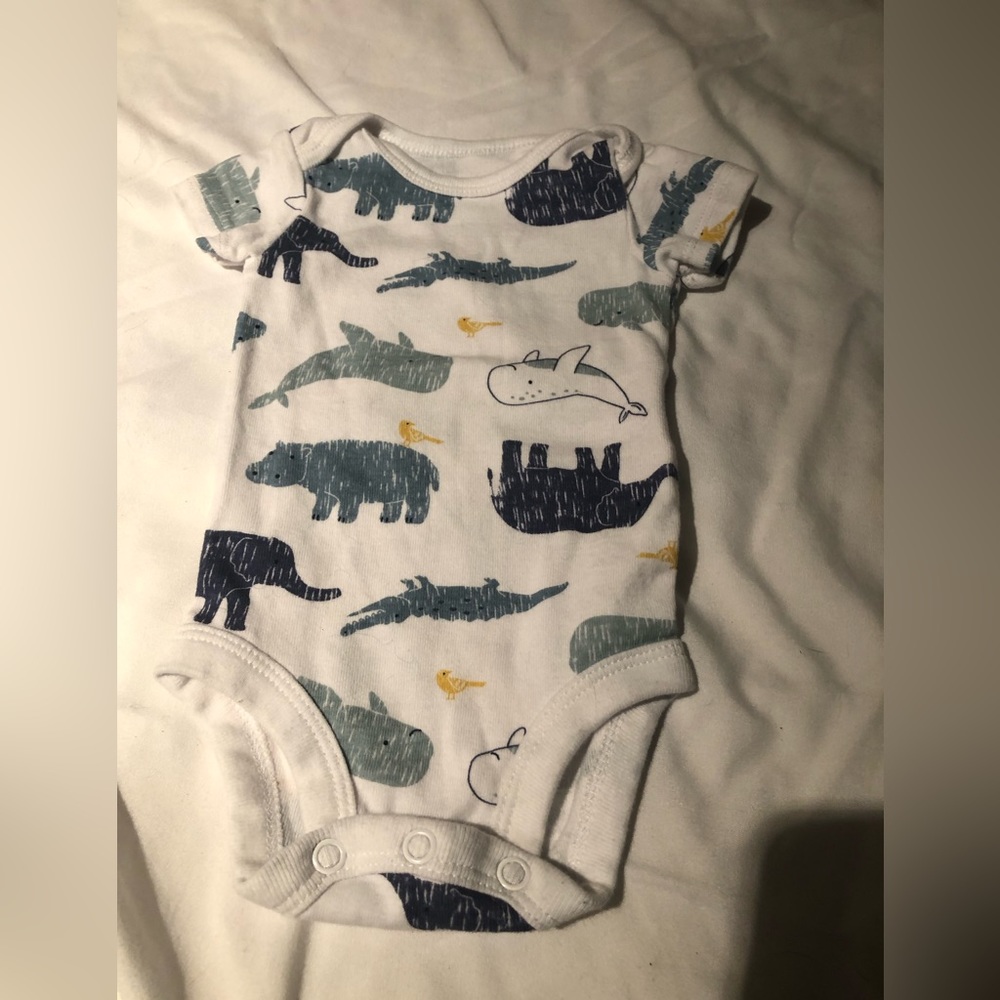 3 onesies and 1 pair of pants for Newborn size